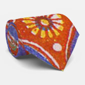 Red Blue Rustic farbenfroher Kreis Ägypten Kunstmu Krawatte (Gerollt)