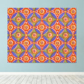 Red Blue Rustic farbenfroher Kreis Ägypten Kunstmu Leinwanddruck (Insitu (Holzboden))