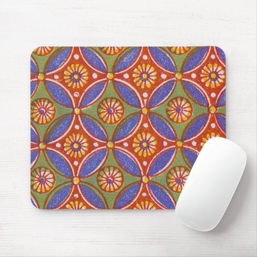 Red Blue Rustic farbenfroher Kreis Ägypten Kunstmu Mousepad (Mit Mouse)