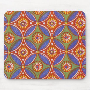 Red Blue Rustic farbenfroher Kreis Ägypten Kunstmu Mousepad