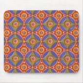 Red Blue Rustic farbenfroher Kreis Ägypten Kunstmu Mousepad (Vorne)