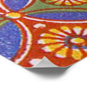 Red Blue Rustic farbenfroher Kreis Ägypten Kunstmu Poster (Ecke)