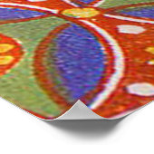 Red Blue Rustic farbenfroher Kreis Ägypten Kunstmu Poster (Ecke)