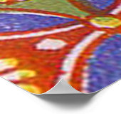 Red Blue Rustic farbenfroher Kreis Ägypten Kunstmu Poster (Ecke)