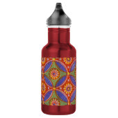 Red Blue Rustic farbenfroher Kreis Ägypten Kunstmu Trinkflasche (Rechts)