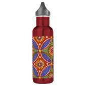 Red Blue Rustic farbenfroher Kreis Ägypten Kunstmu Trinkflasche (Links)