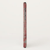 Red Blue Rustic Wood Initial Name Case-Mate iPhone Hülle (Hinten/Links)