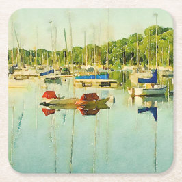 Red & Blue Sailboats auf Lake Harriet, Minneapolis Rechteckiger Pappuntersetzer