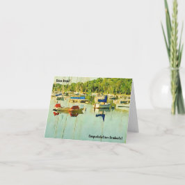 Red & Blue Sailboote Glückwunschs Abschluss Card Dankeskarte