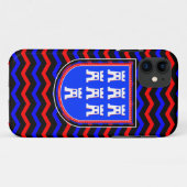 Red Blue Saxon Sign Case-Mate iPhone Hülle (Rückseite (Horizontal))