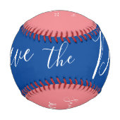 Red Blue Script Heart Speichern Sie die Daten Base Baseball (Vorderseite)