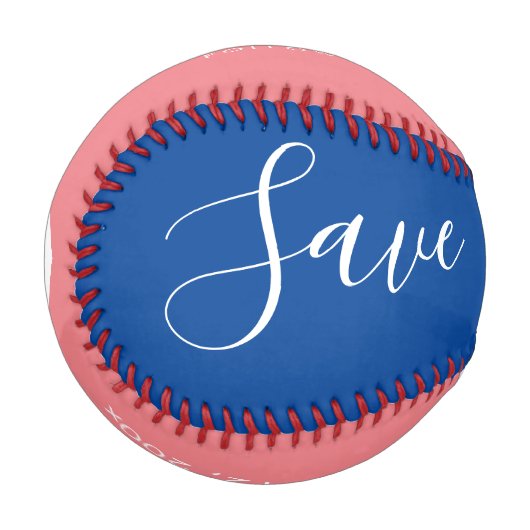 Red Blue Script Heart Speichern Sie die Daten Base Baseball (Vorderseite Links)