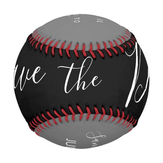 Red Blue Script Heart Speichern Sie die Daten Baseball (Vorderseite)