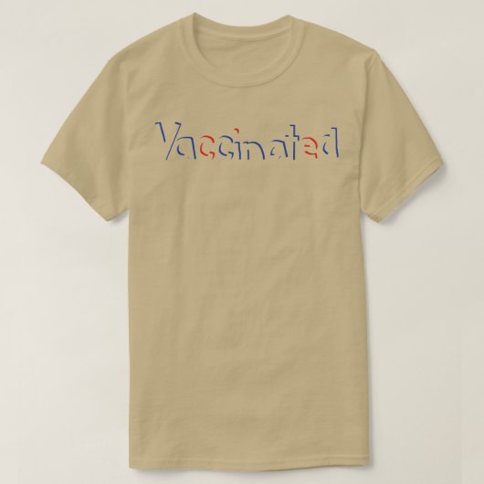 Red Blue Shadow Impfte Typografie T-Shirt (Design vorne)