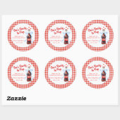 Red & Blue She's Ready to Pop Baby Shower  Runder Aufkleber (Blatt)