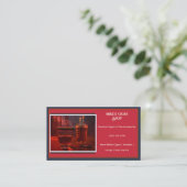 Red Blue Smoke Cigar Shop Business Card Visitenkarte (Stehend Vorderseite)
