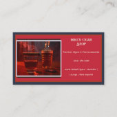 Red Blue Smoke Cigar Shop Business Card Visitenkarte (Vorderseite)
