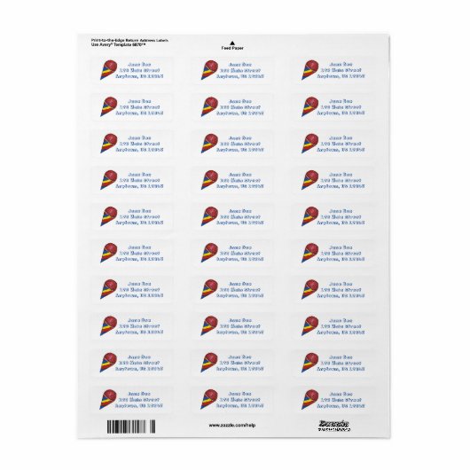 Red Blue Snocone Snow Cone Summer Labels (Vorne)