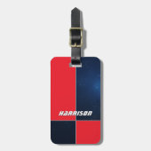 Red Blue Space als Personalisierter Gepäcktag Gepäckanhänger (Vorderseite vertikal)