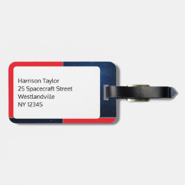 Red Blue Space als Personalisierter Gepäcktag Gepäckanhänger