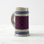 Red & Blue Spiral von Kenneth Yoncich Bierglas (Vorderseite Links)