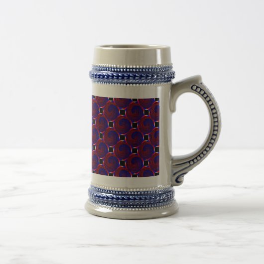 Red & Blue Spiral von Kenneth Yoncich Bierglas (Rechts)
