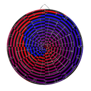 Red & Blue Spiral von Kenneth Yoncich Dartscheibe
