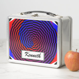 Red & Blue Spiral von Kenneth Yoncich Metall Lunch Box