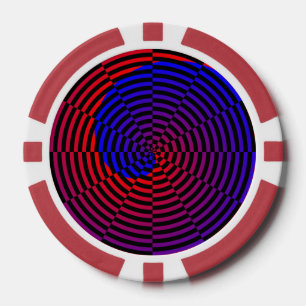 Red & Blue Spiral von Kenneth Yoncich Pokerchips