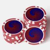 Red & Blue Spiral von Kenneth Yoncich Pokerchips (Stapel)