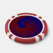 Red & Blue Spiral von Kenneth Yoncich Pokerchips (Einzeln)