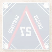 Red & Blue Sports Inspiriert Glasuntersetzer (Rückseite)