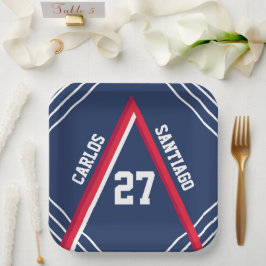 Red & Blue Sports Themenpapier Plakat Pappteller