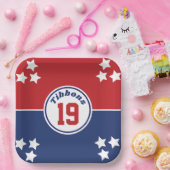 Red & Blue Sports Themenpapier Plakat Pappteller (Party)