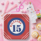 Red & Blue Sports Themenpapier Plakat Pappteller (Party)