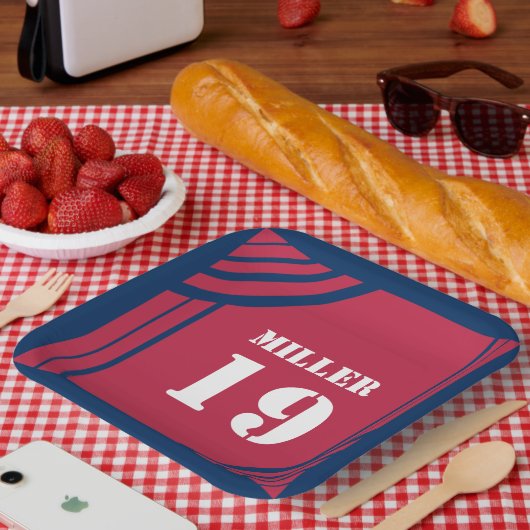 Red & Blue Sports Themenpapier Plakat Pappteller (Picknick)