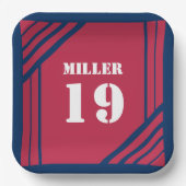 Red & Blue Sports Themenpapier Plakat Pappteller (Vorderseite)