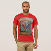 Red & Blue Stached Glass Heart Steampunk Serie T-Shirt (Vorne ganz)