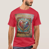 Red & Blue Stached Glass Heart Steampunk Serie T-Shirt (Vorderseite)