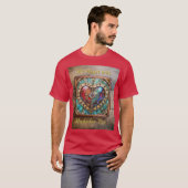 Red & Blue Stached Glass Heart Steampunk Serie T-Shirt (Vorne ganz)