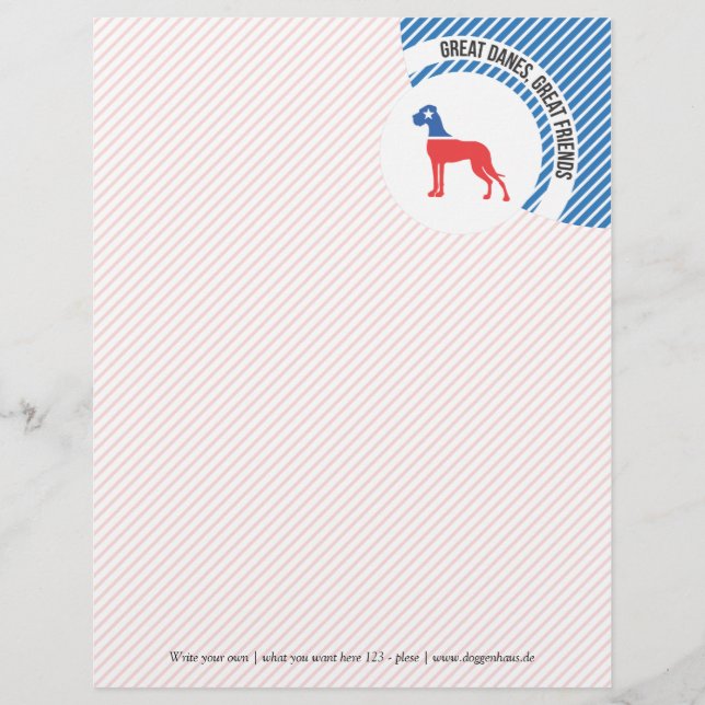 Red Blue Star Great Dane (Vorderseite)