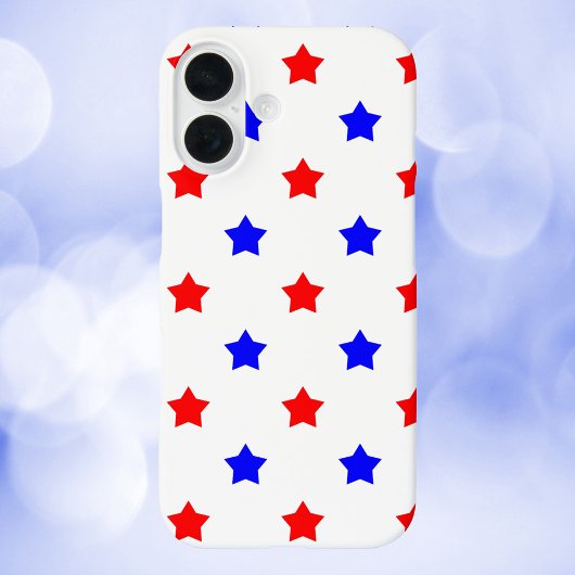 Red Blue Star Muster Weißer Hintergrund Case-Mate iPhone Hülle