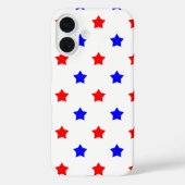 Red Blue Star Muster Weißer Hintergrund Case-Mate iPhone Hülle (Rückseite)