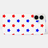Red Blue Star Muster Weißer Hintergrund Case-Mate iPhone Hülle (Rückseite (Horizontal))
