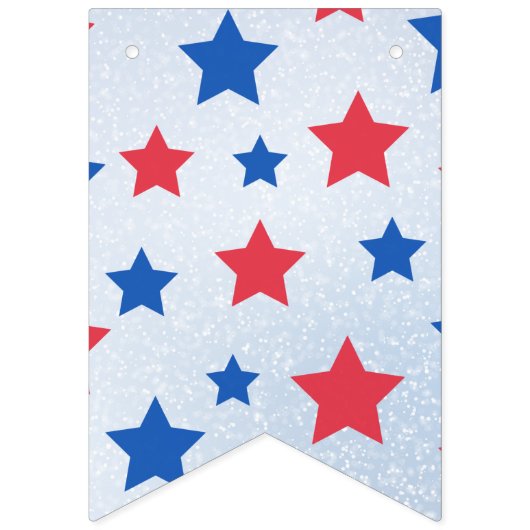 Red & Blue Stars 4. Juli Party Wimpelkette (Erste Fahne)