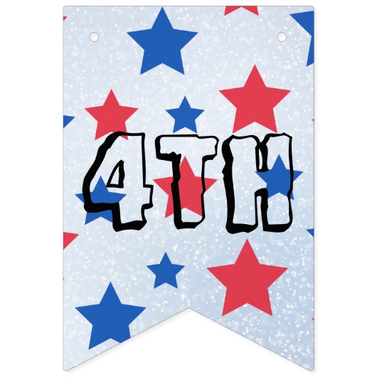 Red & Blue Stars 4. Juli Party Wimpelkette (Dritte Fahne)