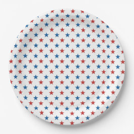 Red Blue Stars 4. Juli Plate Pappteller