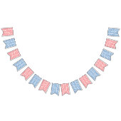 Red & Blue Stars Pattern - Patriotic / 4. Juli Wimpelkette (Alle)
