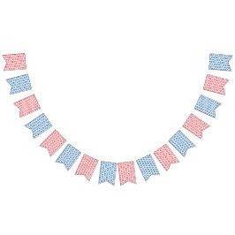 Red & Blue Stars Pattern - Patriotic / 4. Juli Wimpelkette