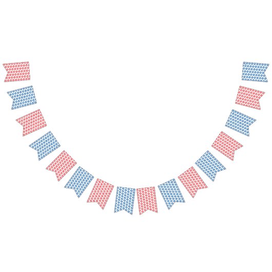 Red & Blue Stars Pattern - Patriotic / 4. Juli Wimpelkette (Alle)